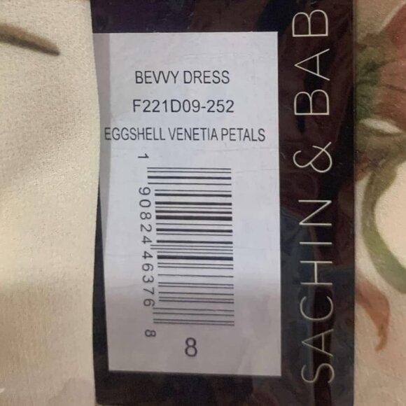 NWT SACHIN + BABI Bevvy Dress in Eggshell Venetia Petals Floral Chiffon Mini 10 - Picture 8 of 14